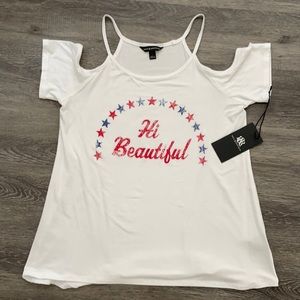 Cold shoulder top sizeL